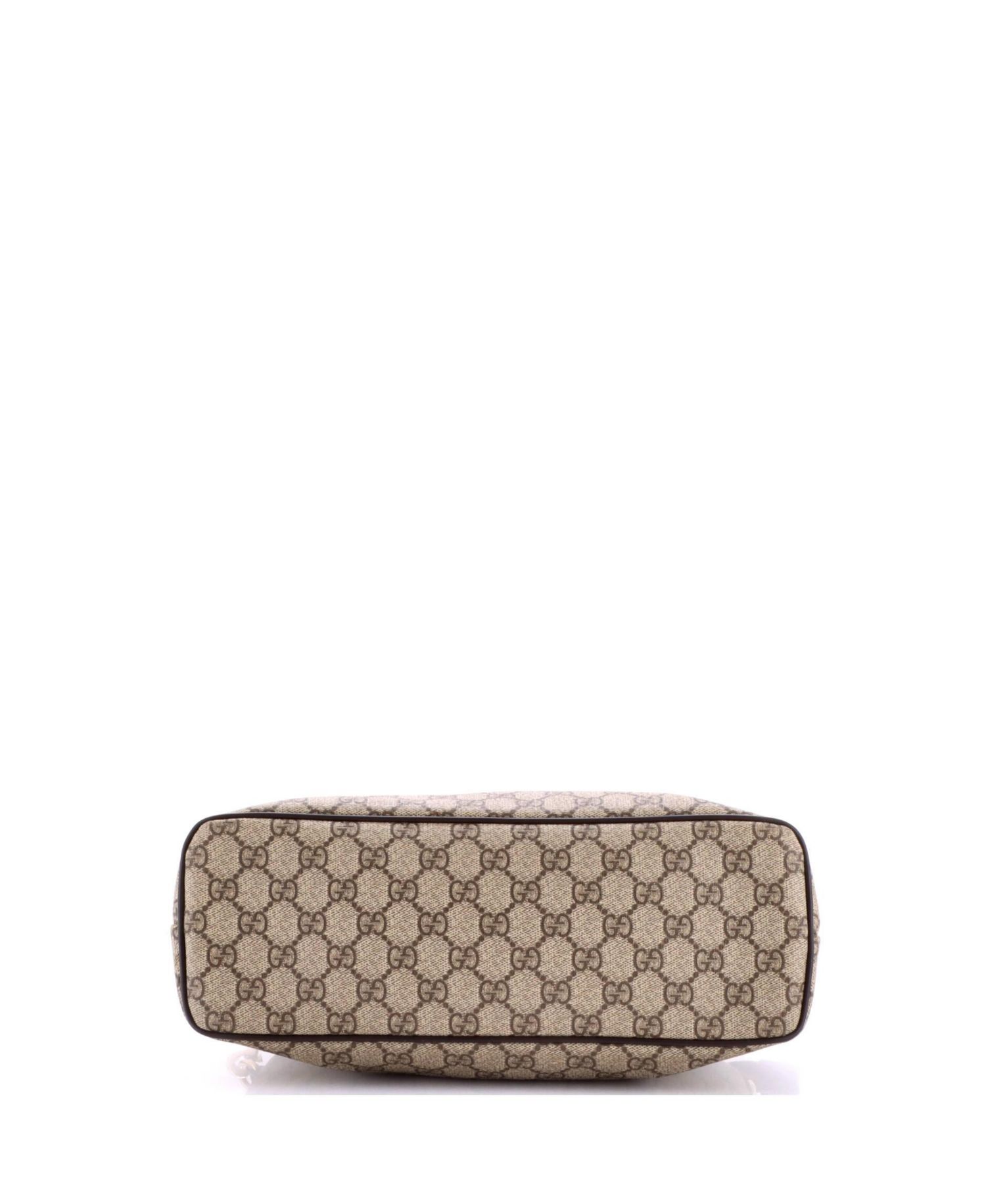 Small Convertible Zip Tote GG Coated Canvas with Leather