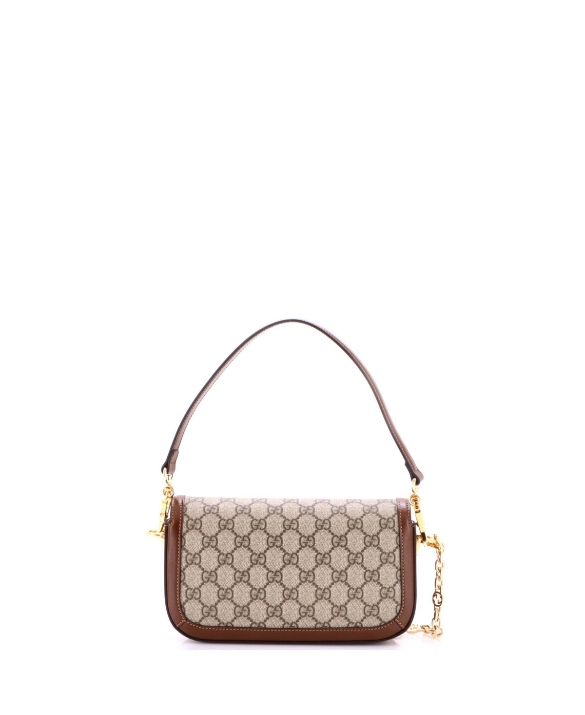Pre-Owned Gucci East West Horsebit 1955 Shoulder Bag Gg Coated Canvas with Leather