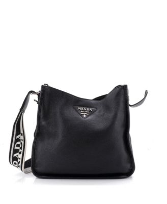 Medium Logo Strap Hobo Leather