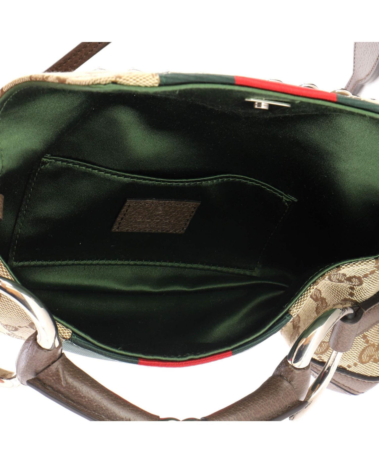 Small Horsebit NM Web Chain Clutch GG Canvas