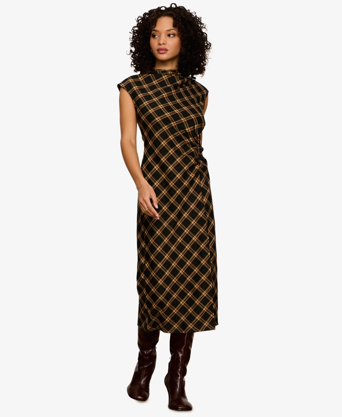 Sanctuary Women's Autumn Edit Plaid Sleeveless Midi Dress