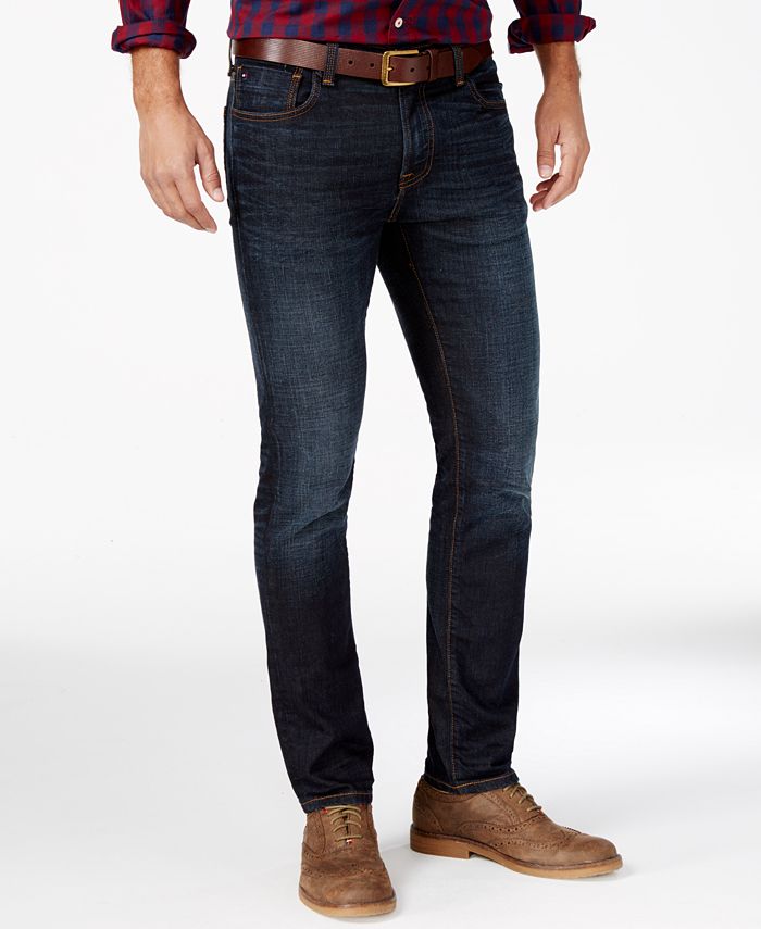 Tommy Hilfiger Men's Slim-Fit Dark Wash Jeans, Created for Macy's - Macy's