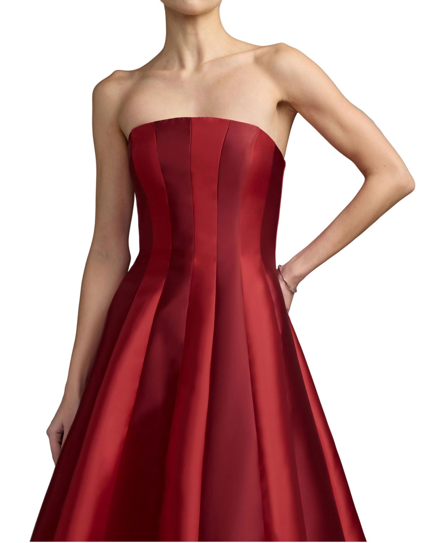 Women's Strapless Paneled Mikado Ball Gown