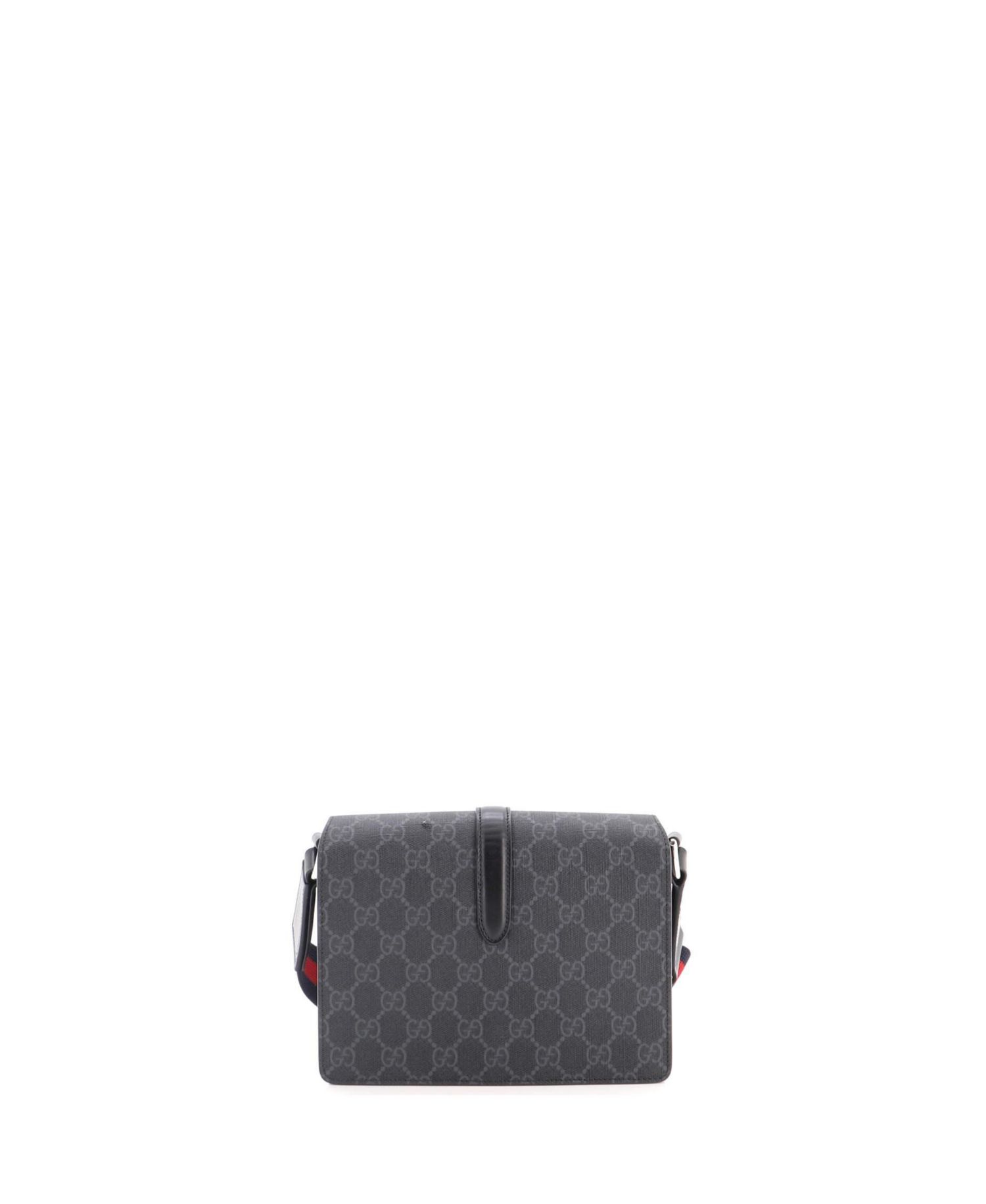 Mini Front Buckle Web Messenger Bag GG Coated Canvas