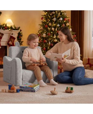 Convertible 2-in-1 Toddler Sofa Chair Baby  Flip-Open Lounger Bed