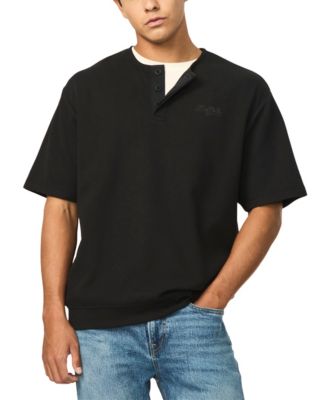 Men's Kafael Short-Sleeve Textured Henley Shirt