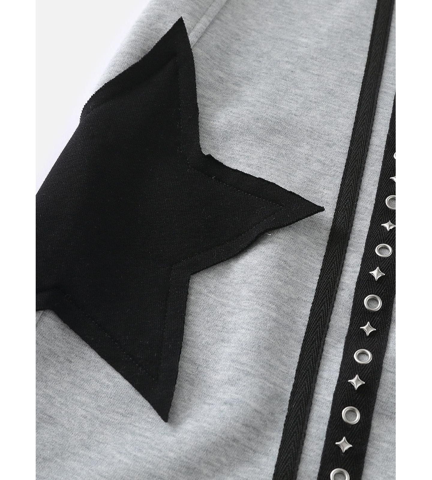 Женские брюки AELFRIC EDEN Baggy Barrel High-Rise Star-Stud Sweatpants, цвет: Серый — фото 6