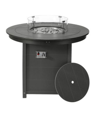 47" Modern Outdoor Patio Propane Round Counter Height Fire Pit Table