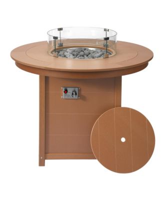 47" Modern Outdoor Patio Propane Round Counter Height Fire Pit Table