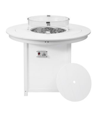 47" Modern Outdoor Patio Propane Round Counter Height Fire Pit Table