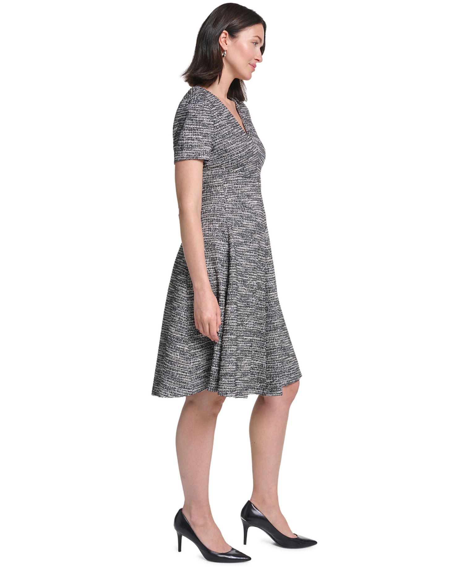 Women's V-Neck Short-Sleeve Midi Dress