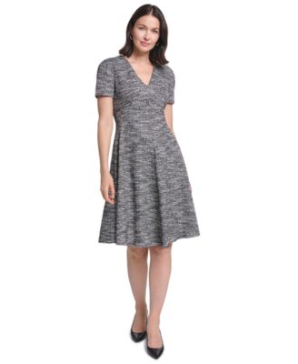 Women's V-Neck Short-Sleeve Midi Dress