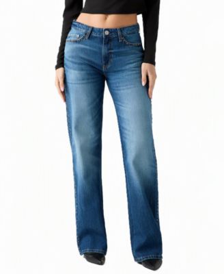 Women's Mid-Rise Slouchy Fit Straight-Leg Jeans