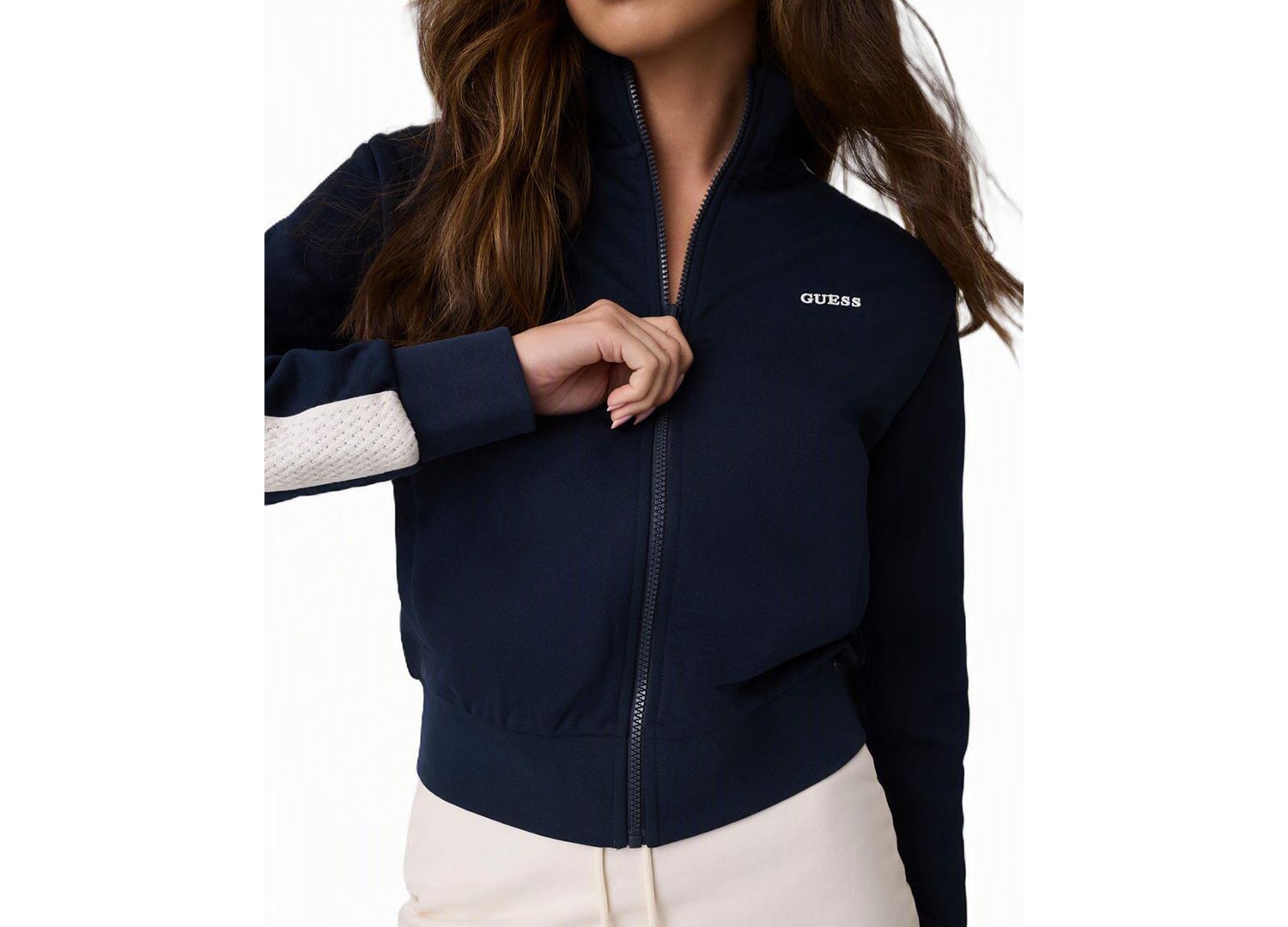 Women's Phoebe Full-Zip High-Neck Cotton-Blend Sweatshirt