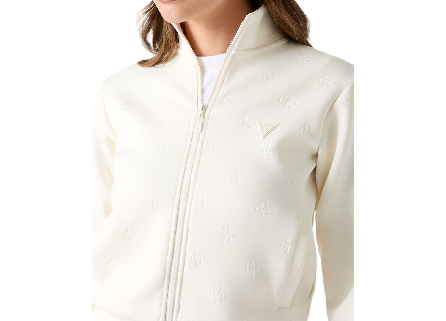 Women's Calista 4G Full Zip Scuba Knit Mock Neck Sweatshirt
