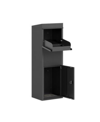 Slim Package Delivery Box with Sloped Roof, Keyless Lock