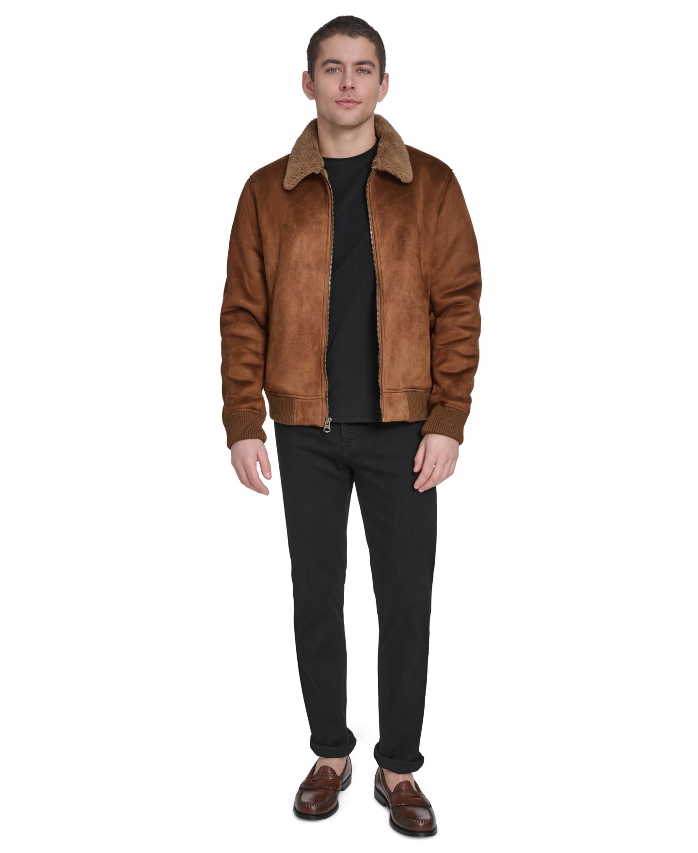 Мужская куртка Levi's Faux Shearling Bomber, цвет: Коньячный — фото 2