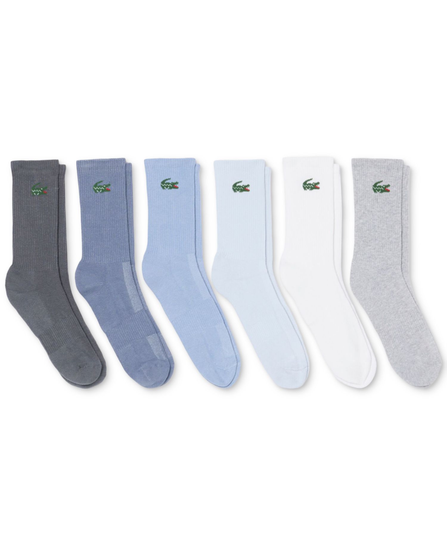 Men's Ribbed Cotton-Blend Crew Socks, 6-Pack