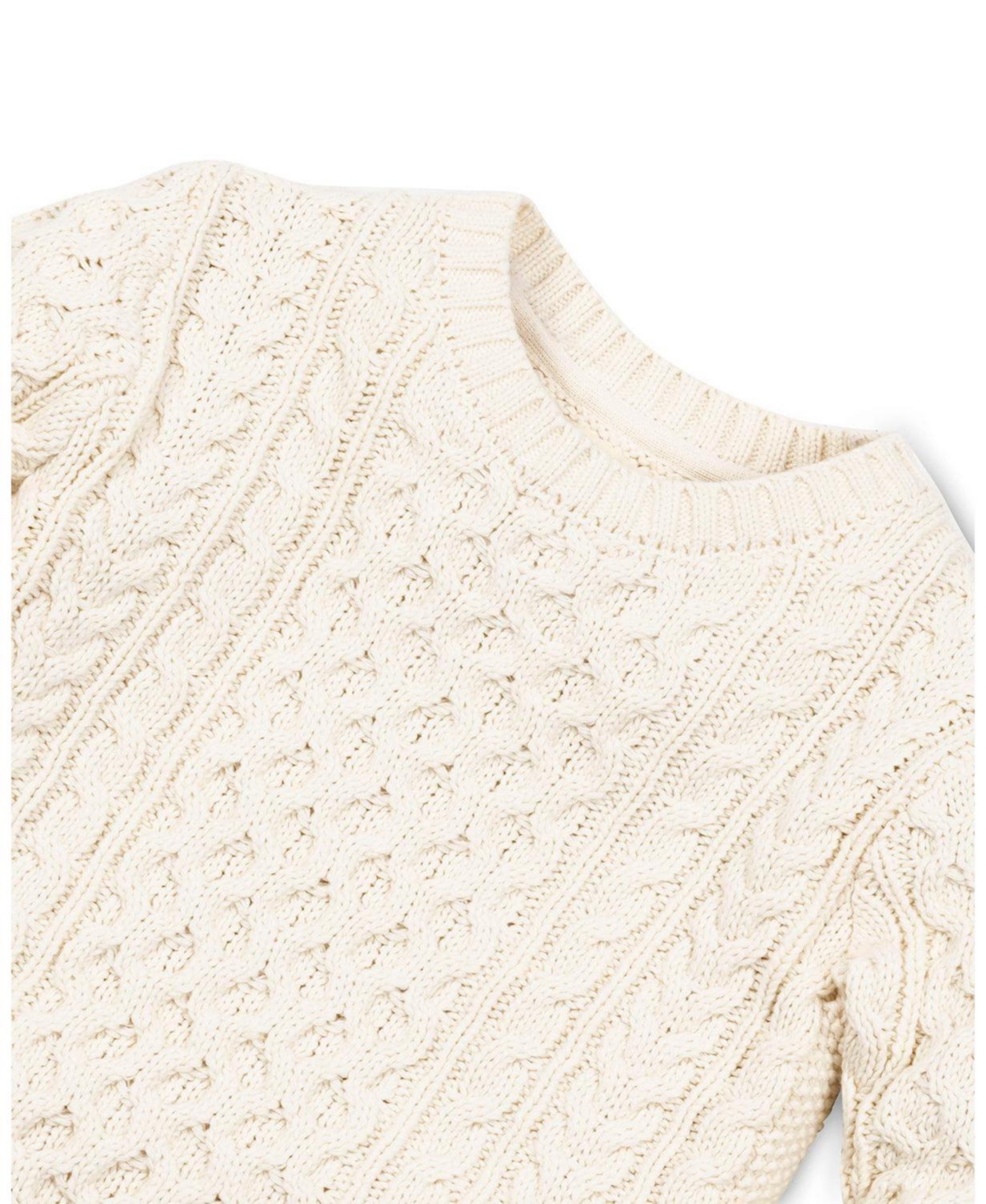 Hope & Henry Toddler Boys and 2T - 4T Organic Long Sleeve Fisherman Cable Pullover Sweater
