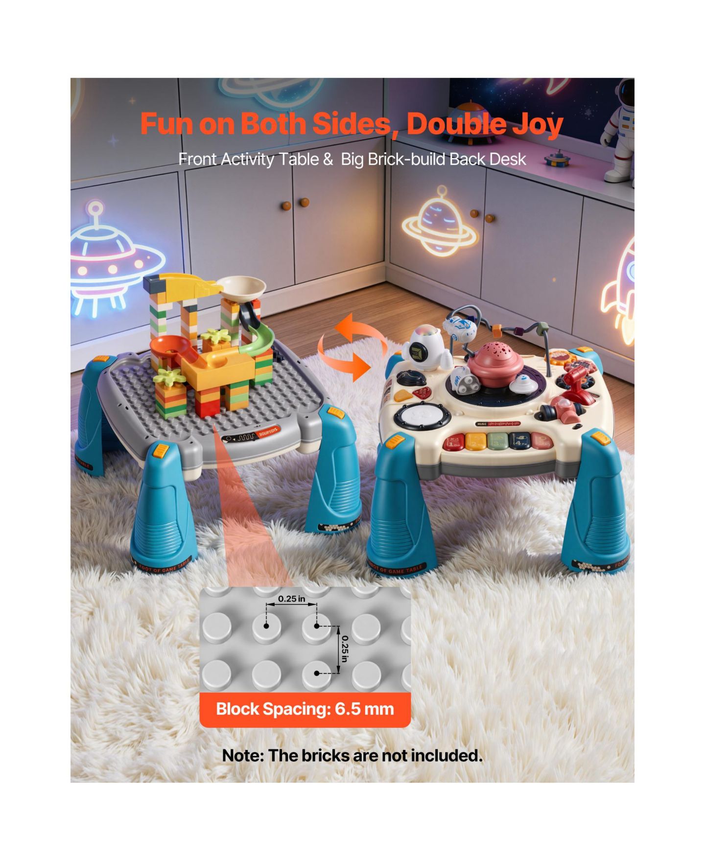 Детская игрушка SEVORLEY Baby Spacecraft Musical Activity Table, Ages 6+, цвет: Синий / Разноцветный — фото 2