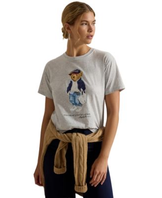 Polo Ralph Lauren - Women's Bear Print Crew Neck T-Shirt Light smoke heather
