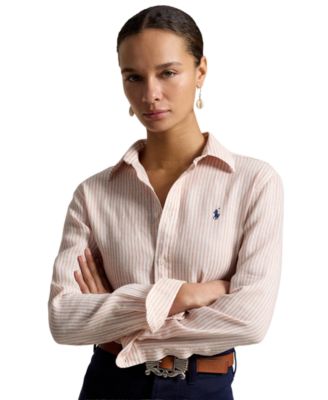 Women's Classic-Fit Striped Linen Shirt