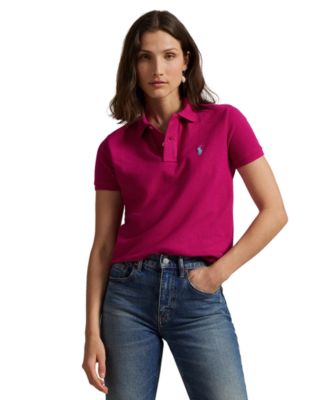 Women's Classic-Fit Mesh Polo Shirt