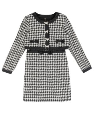 Girls' 7-16 Round Neck Long-Sleeve Dress