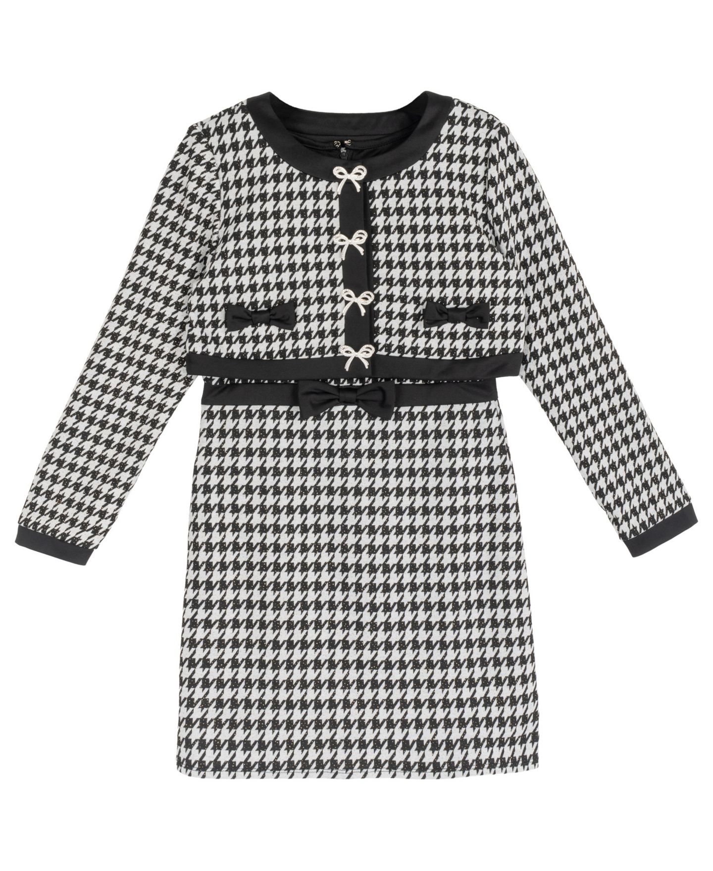 Платье Rare Editions Round Neck Long-Sleeve для девочек, цвет: Чёрный — фото 4