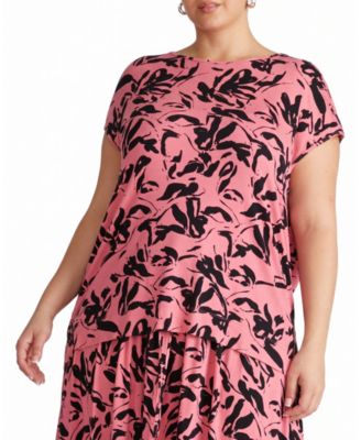 Plus Size Alida Draped Liquid Jersey Boat-Neck Top