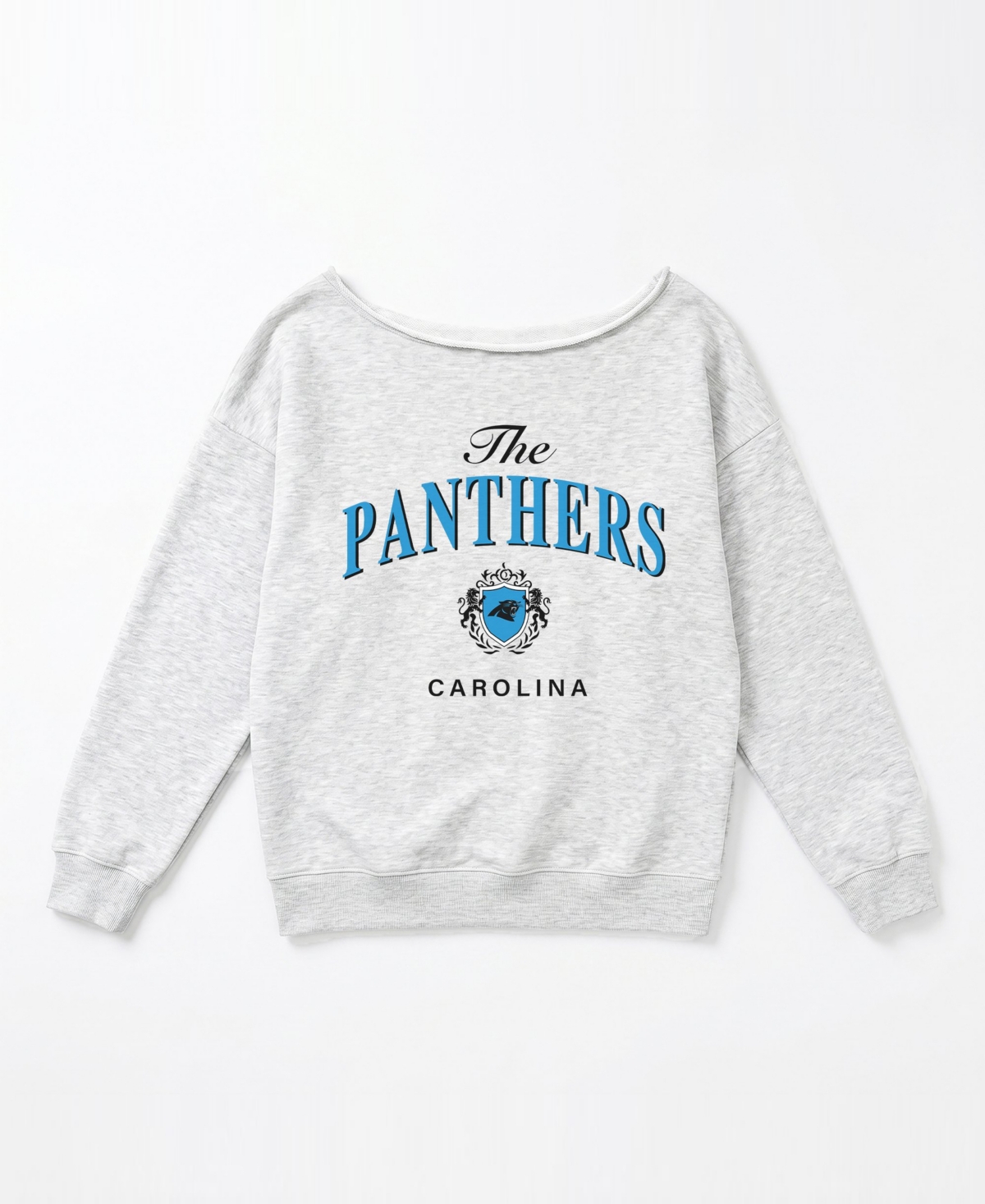 Gameday Couture Women's Carolina Panthers Offsides Energy Long-Sleeve Off-Shoulder Cotton-Blend Pullover Sweatshirt