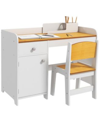 Kids Desk and Chair Set with Storage Drawer - Study Desk for Children, Arts and Crafts, Snack Time, Homeschooling, Homework