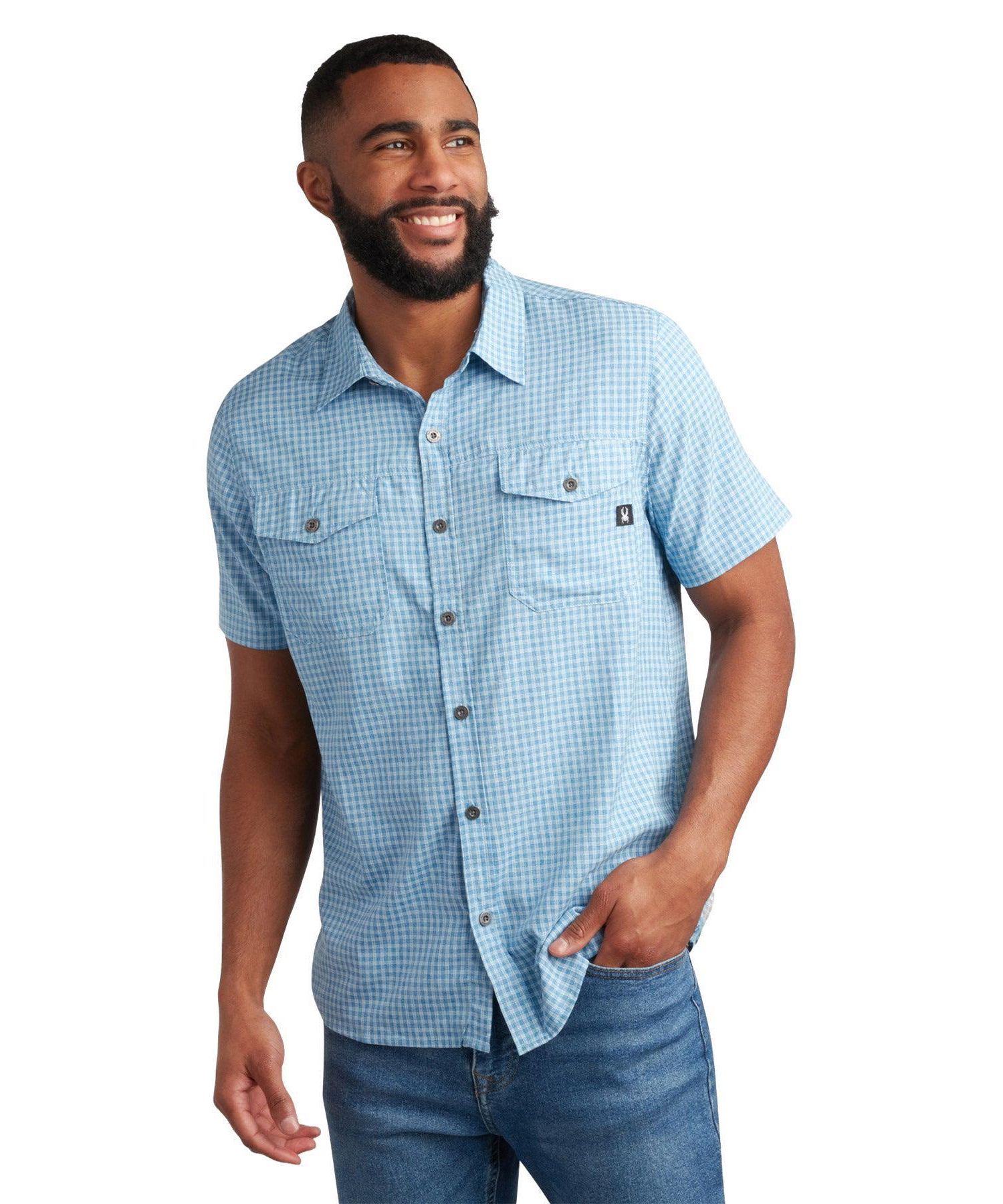 Men's Mini Check Slim-Fit Button-Down Shirt