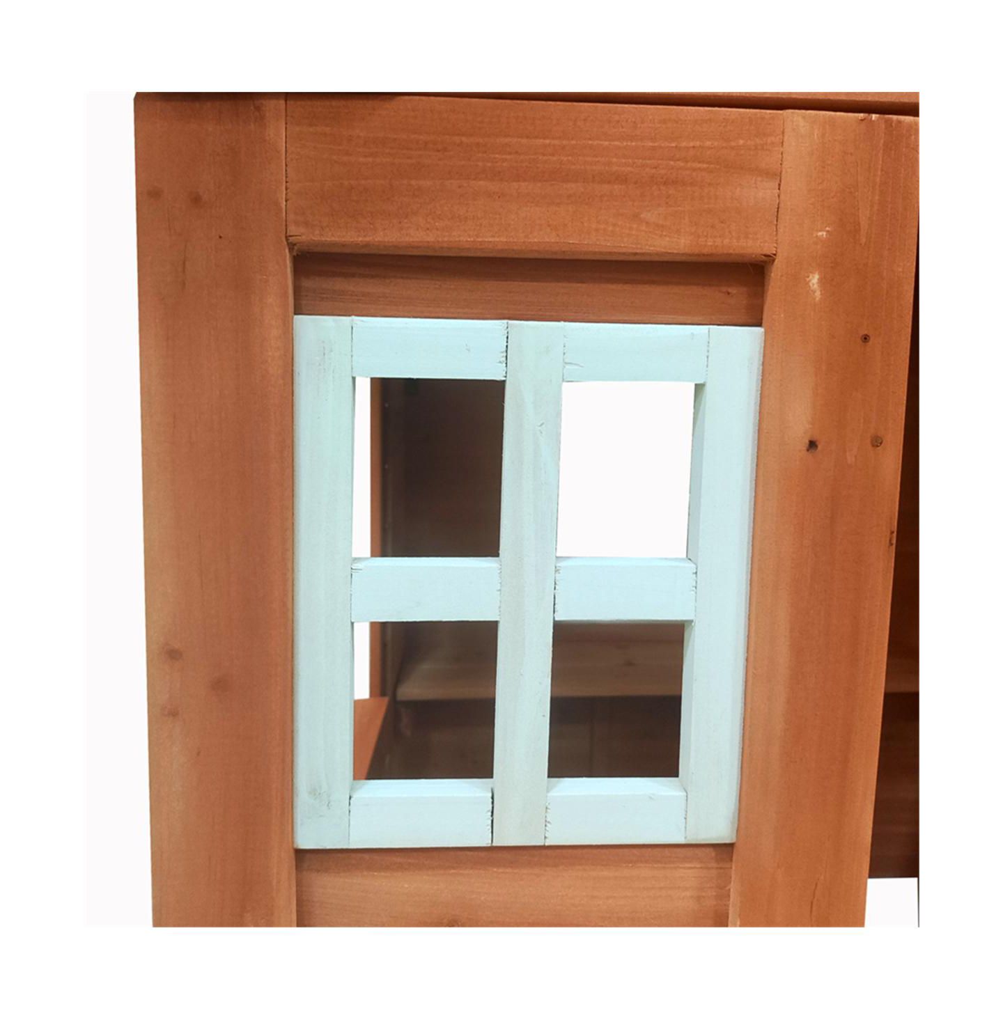 Детская игрушка YOBTOP Fir Wood Rot-Resistant Country-Style Playhouse with 2 Windows, Ages 3-8, цвет: Золотой коричневый — фото 4