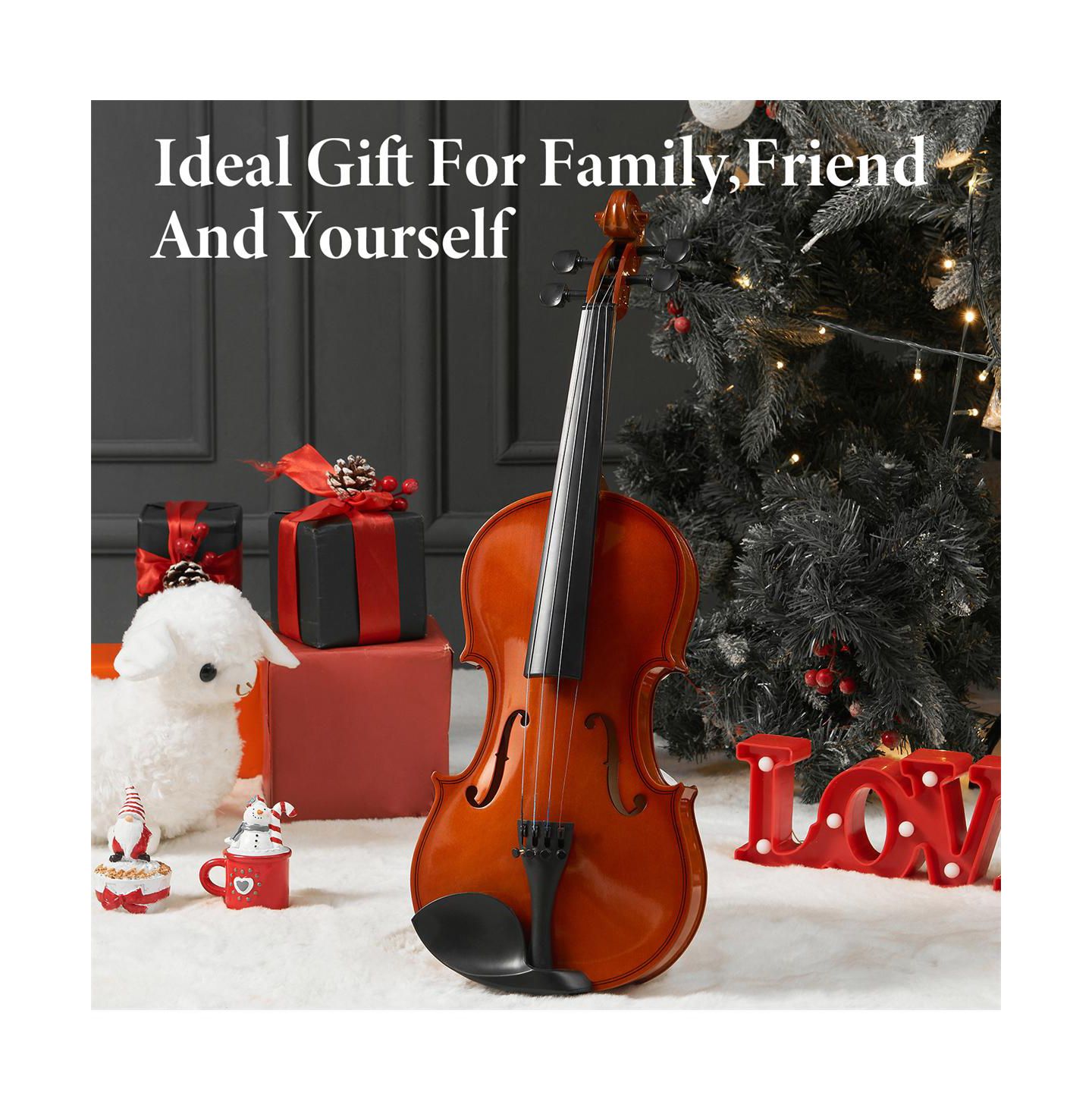 Детские игрушки YOBTOP 4/4 Full Size Handcrafted Ready-to-Play 2-Piece Violin and Bow Set, Ages 11+ — фото 2
