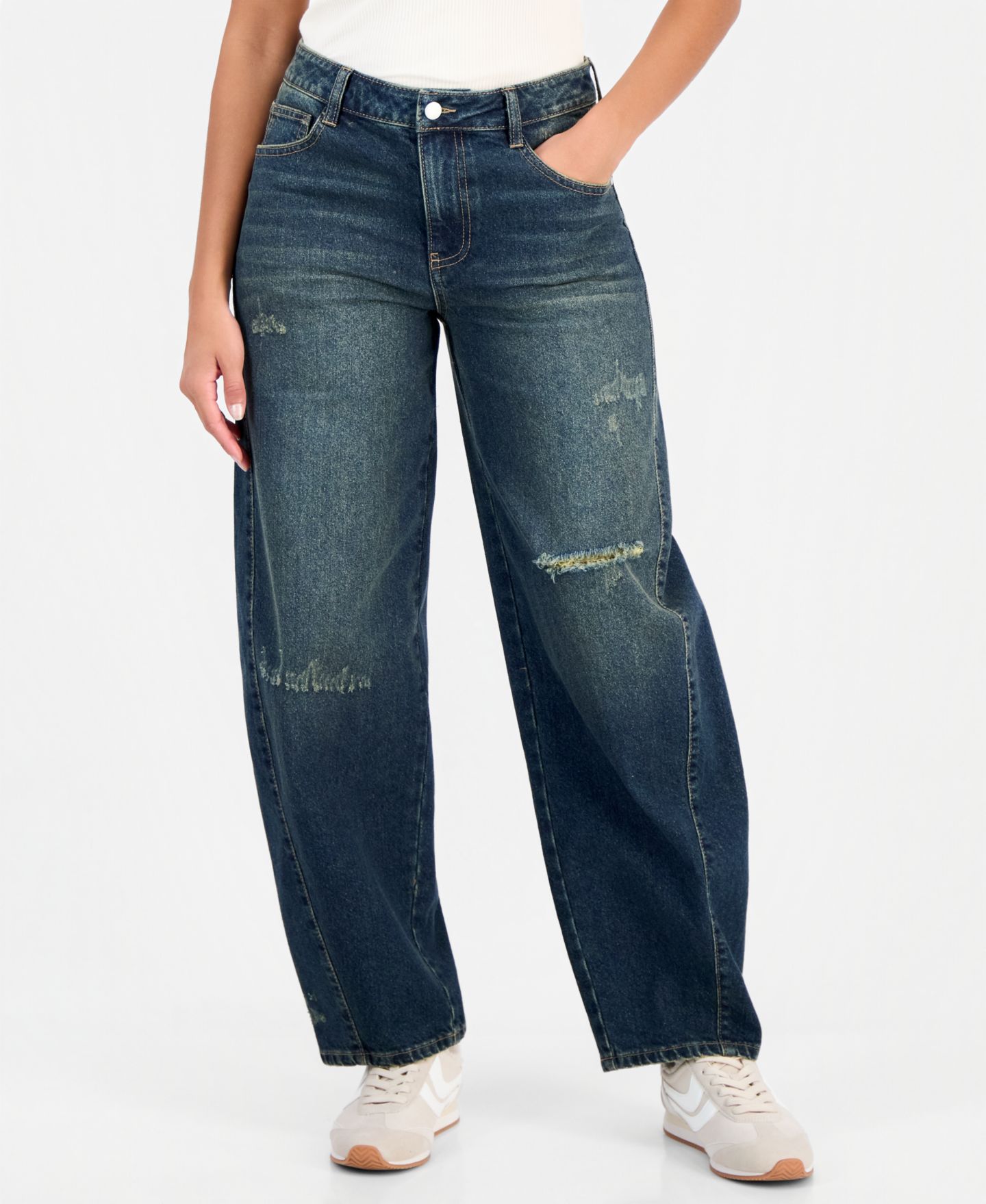 Женские джинсы And Now This Petite High-Rise Low Curve Relaxed-Fit, цвет: Besset — фото 2