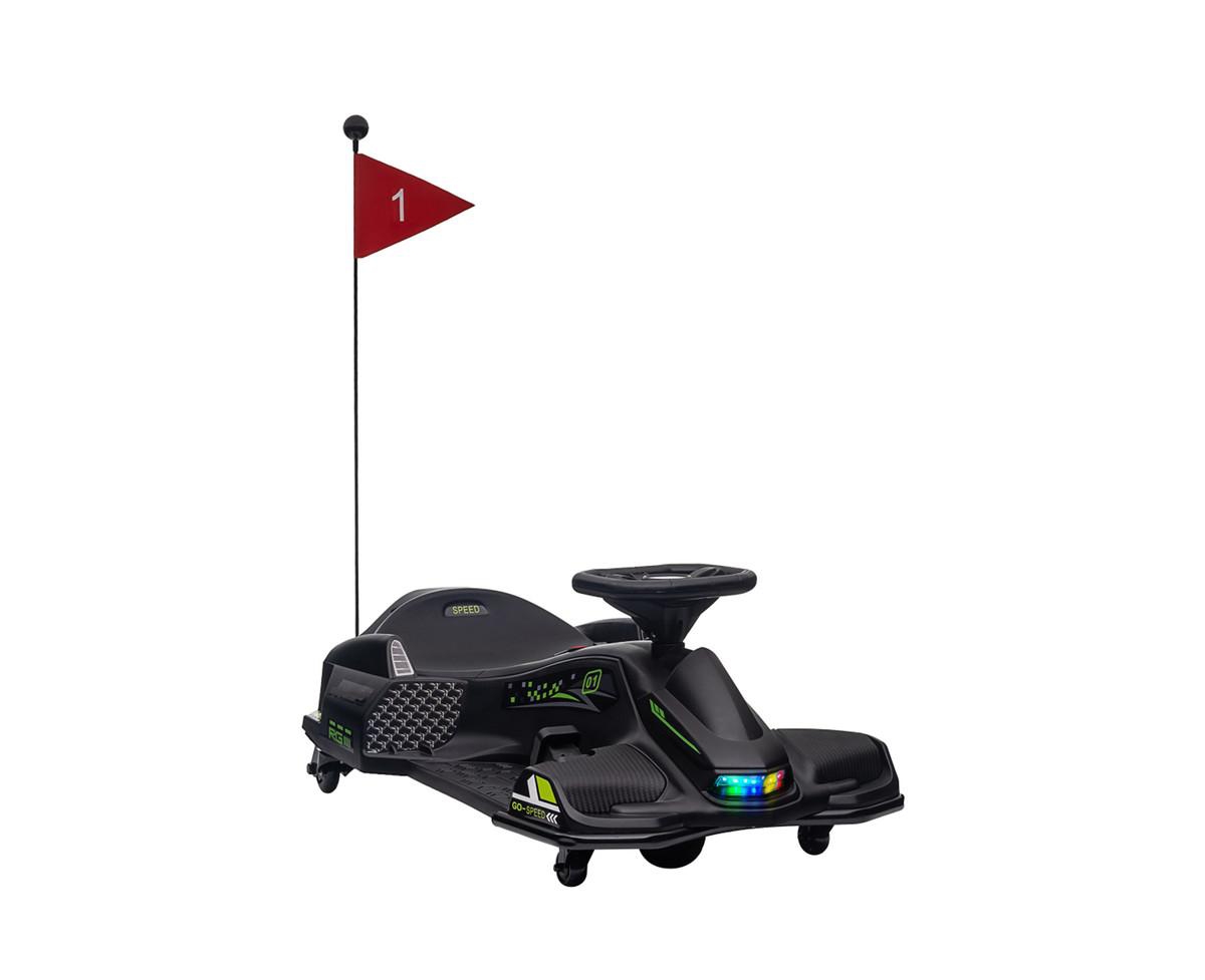 Yobtop 12V Electric Drifting Go Kart with Music & Lights, 110-Lb. Capacity, Ages 8-12