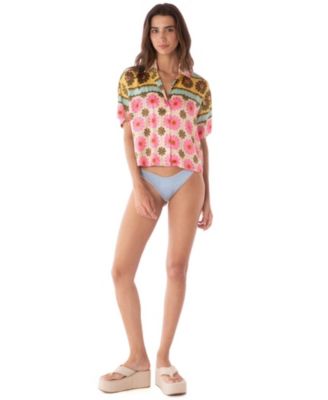 Women's Kyrie Tie-Dye Cropped 3/4-Sleeve Shirt
