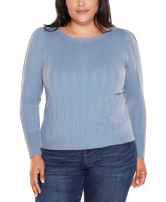 Women's Scalloped-Trim Boat Neck Sweater