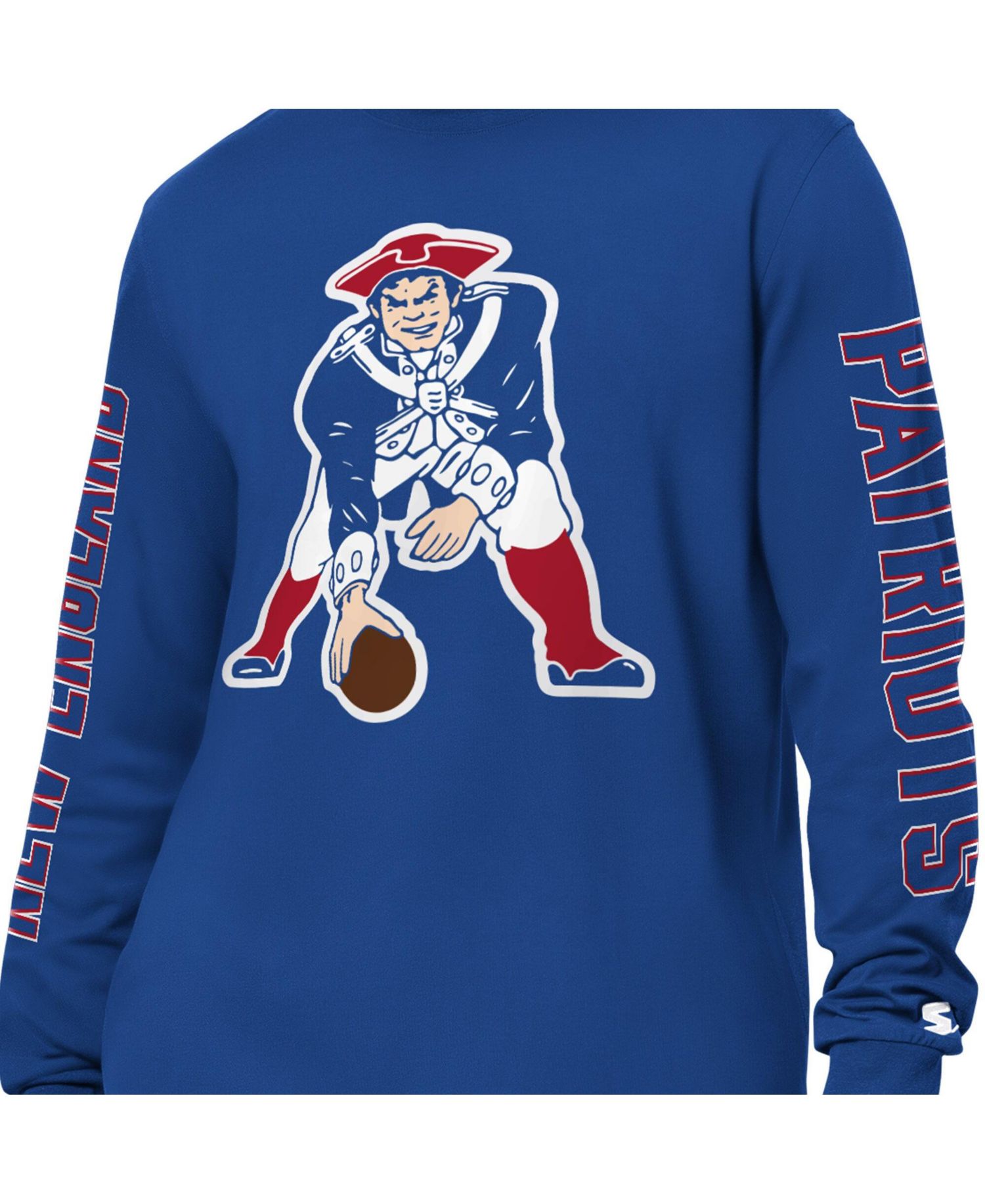 Men's Royal New England Patriots Clutch Hit II Logo Long-Sleeve T-Shirt