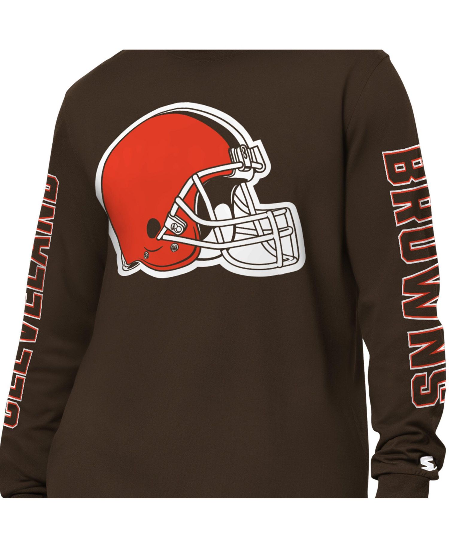 Men's Brown Cleveland Browns Clutch Hit II Long-Sleeve T-Shirt