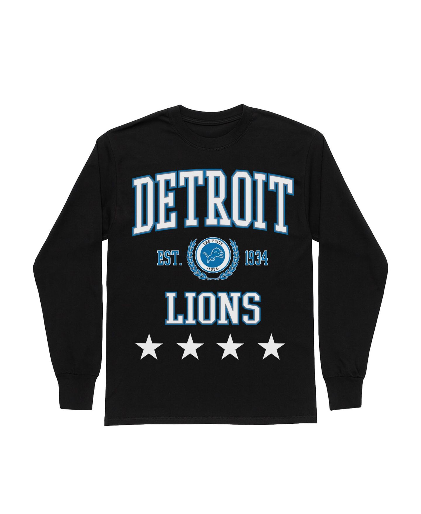 Женская футболка Gameday Couture Black Detroit Lions Oversized Everyday Star Long Sleeve — фото 2