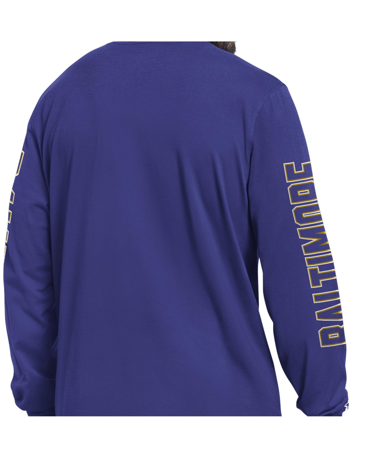 Starter Men's Purple Baltimore Ravens Clutch Hit Ii Long-Sleeve T-Shirt