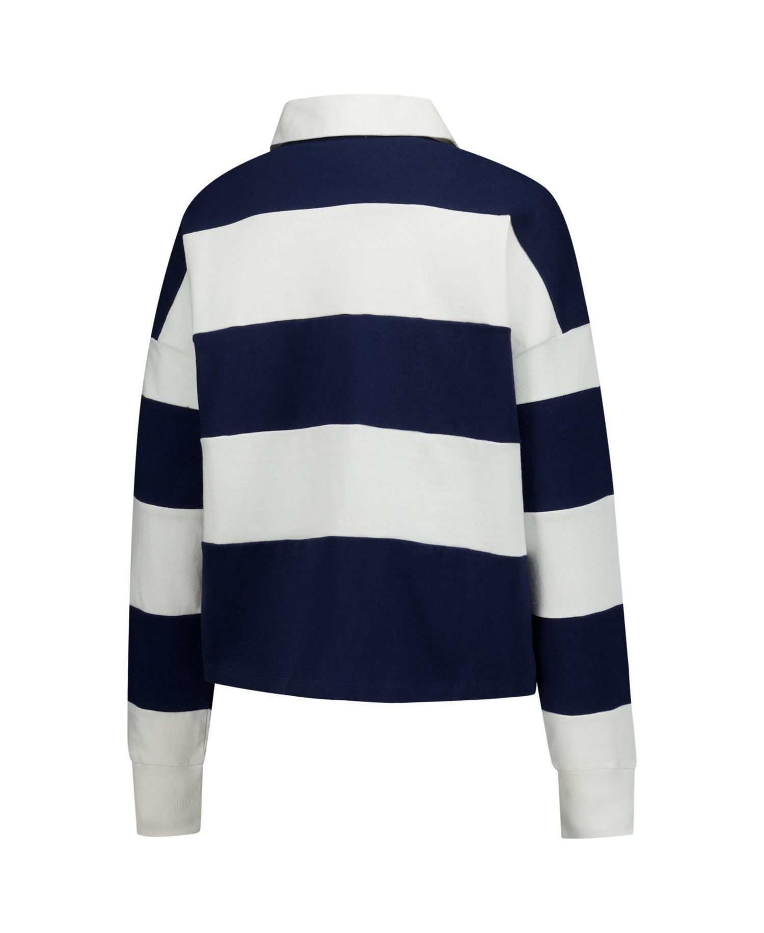 Women's Navy/White New England Patriots Clubhouse Hall Raven Rugby Long Sleeve T-Shirt