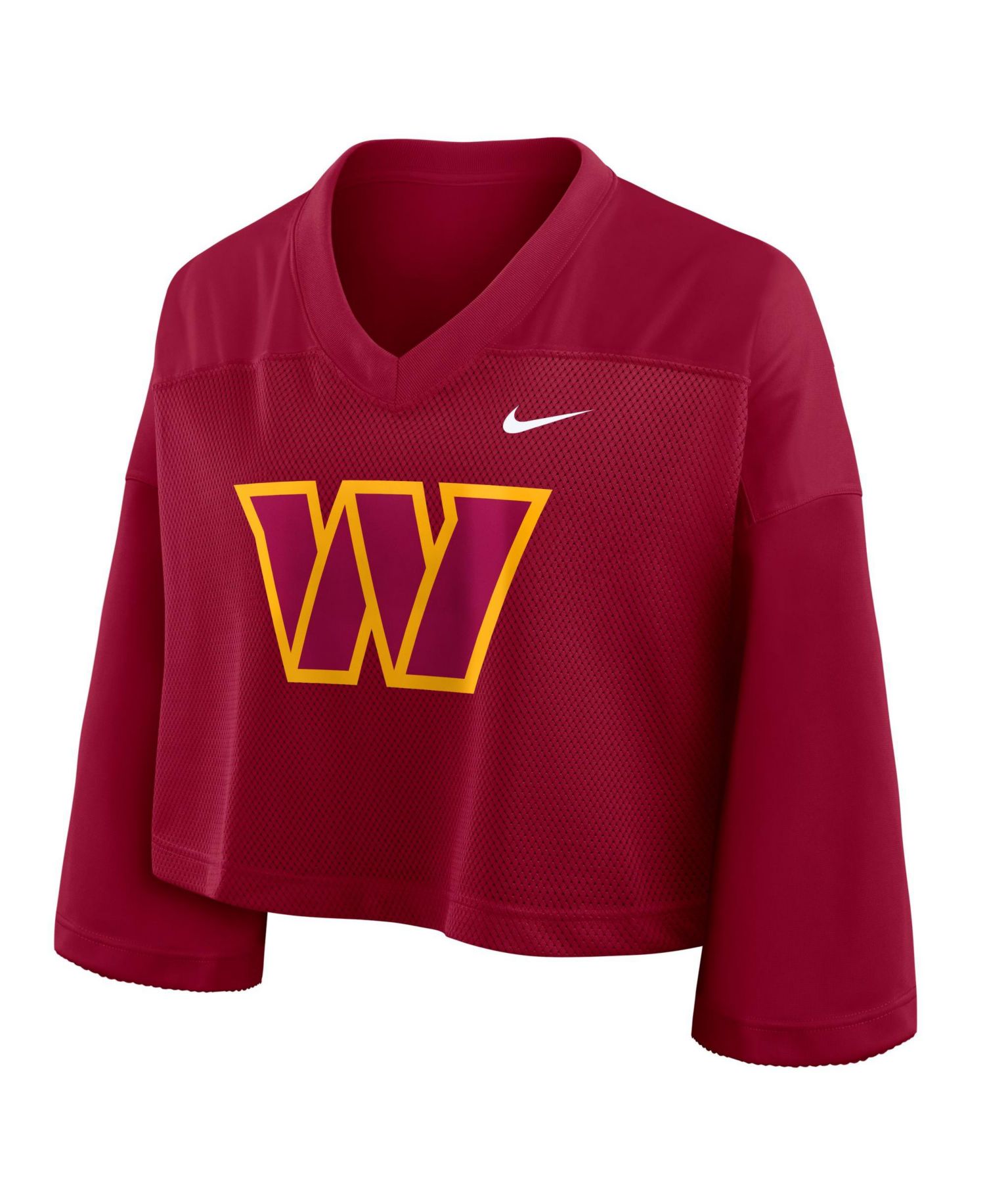Women's Burgundy Washington Commanders Rewind Cropped Mesh Dri-FIT Fashion Jersey