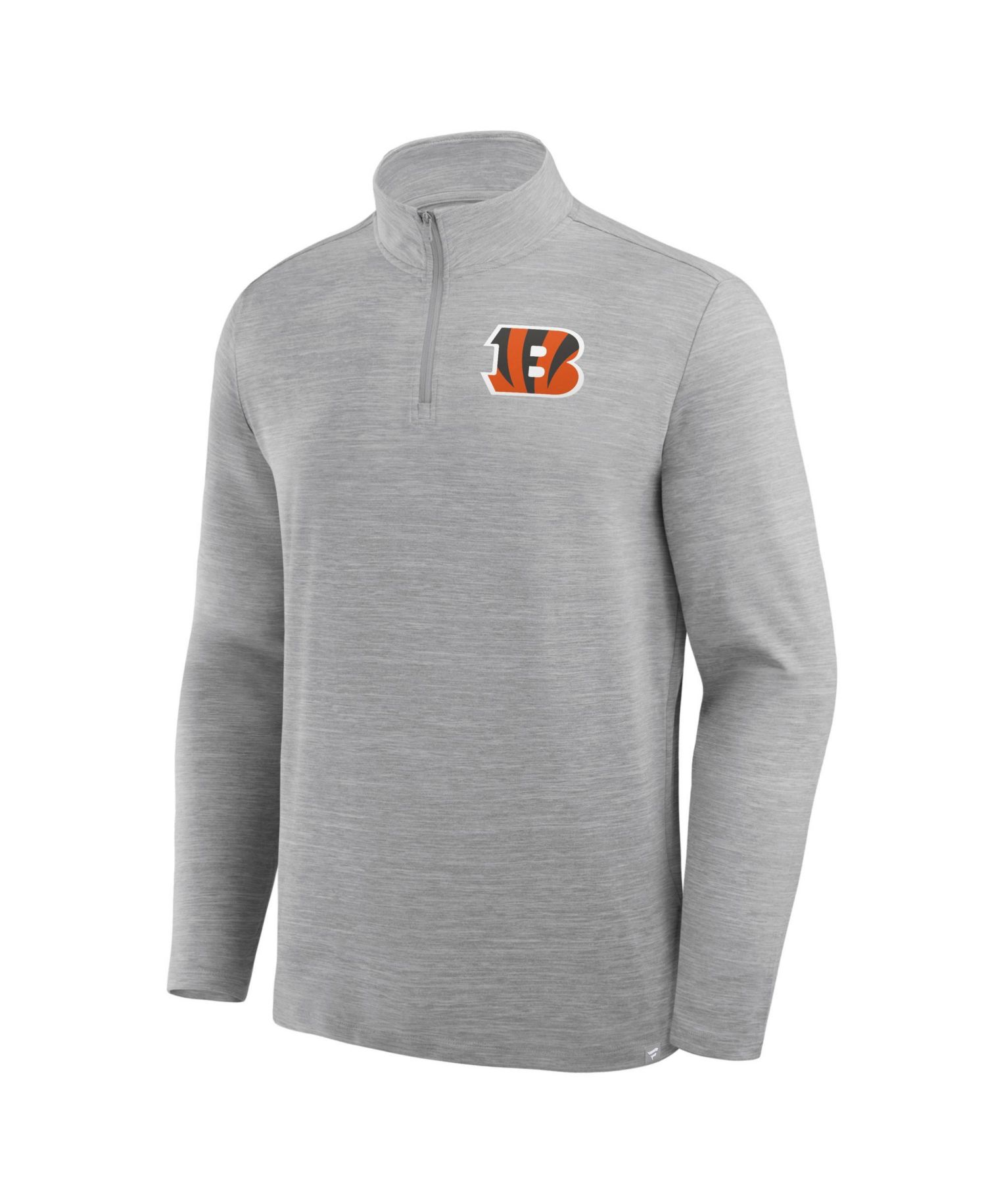 Men's Heather Gray Cincinnati Bengals Clutch Quarter-Zip Pullover Sweatshirt