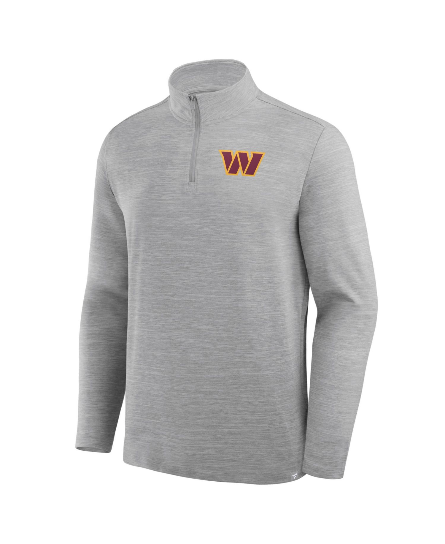 Men's Heather Gray Washington Commanders Clutch Quarter-Zip Pullover Sweatshirt