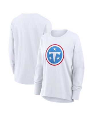 Women's White Tennessee Titans Relaxed Hip Essential Long Sleeve T-Shirt