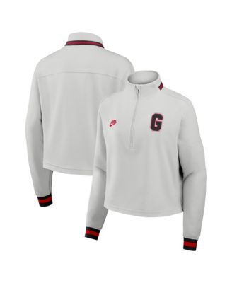 Women's Gray Georgia Bulldogs Legacy Heritage Dri-FIT Half-Zip Sweatshirt