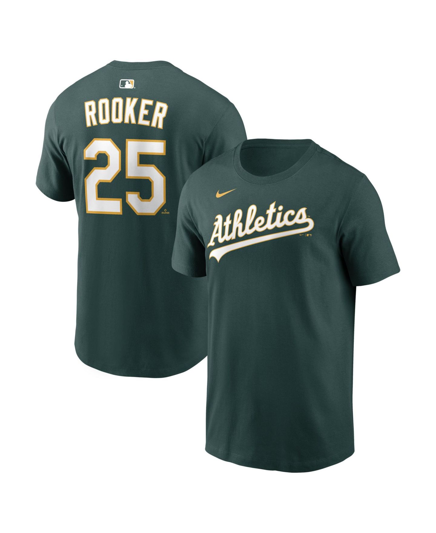 Мужская футболка Nike Brent Rooker Green Athletics Name Number — фото 1